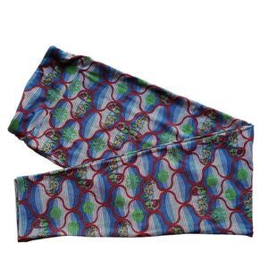 0285 LuLaRoe Christmas Size TC2 Leggings Red & Blue Santa Print New